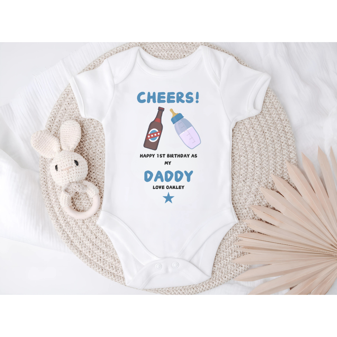 Happy Birthday Daddy Body Suit, Personalised 1st Birthday As My Daddy Bodysuit, Dad Birthday, Baby Vest, Baby Gift, Cute Baby Clothes