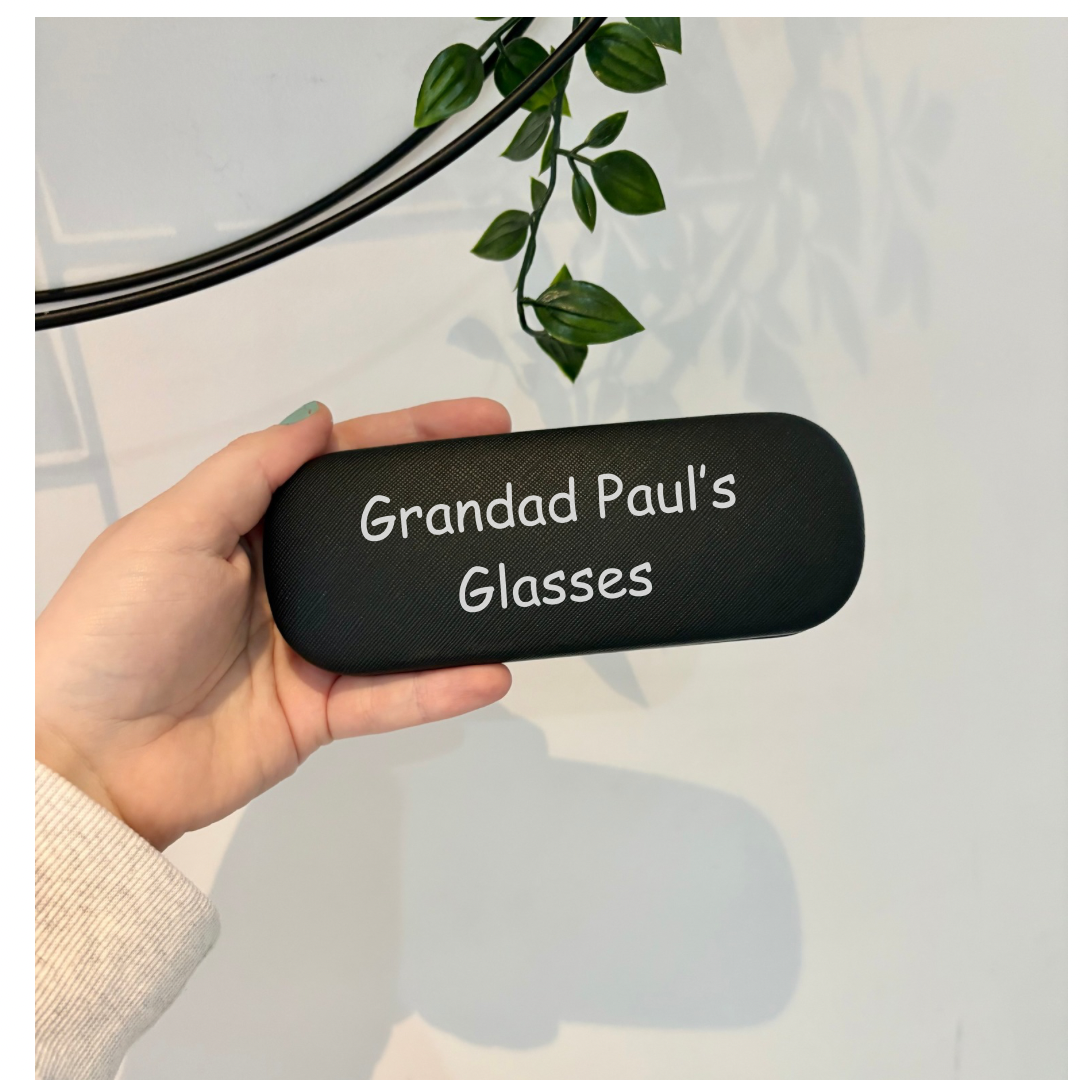 Personalised Glasses Case, Black Case, Gift For Him, Daddy, Grandad, Glasses Holder, Present For Him, Sunglasses Case, Glasses