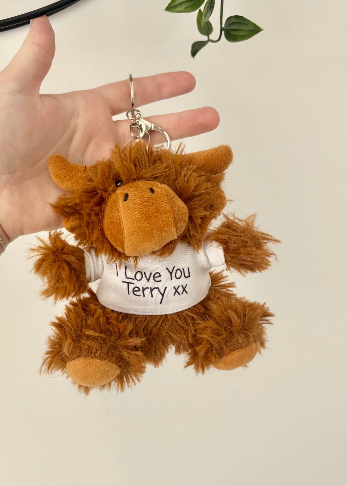 Custom Highland Cow Keyring, Keyring Gift, Cow Gift, Highland Cow Present, Custom Text Keyring, Personalised, Gift For Her, Birthday Gift