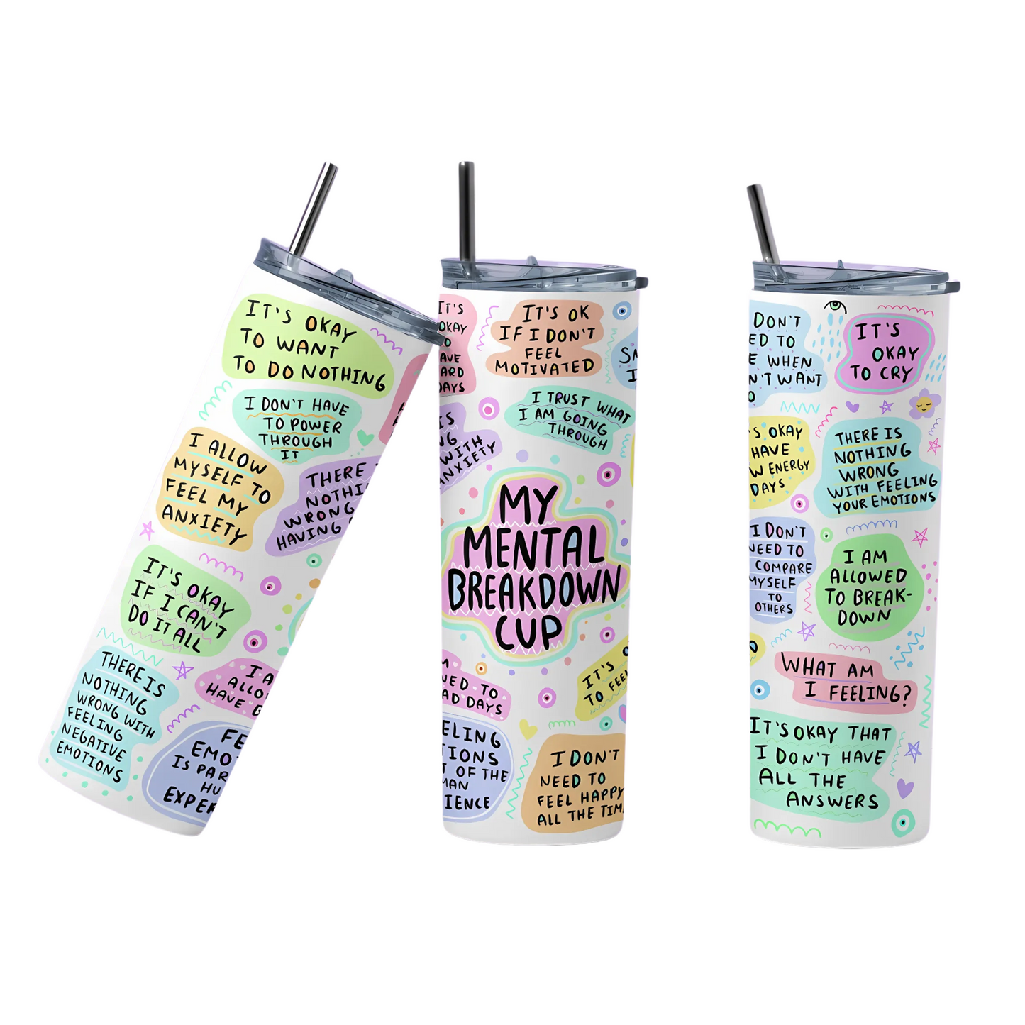 Mental Health Tumbler, Positive Affirmations Self Love, Affirmations Gift, Wellbeing Gift, Self Love Bottle, Gift For Her, Drink Bottle