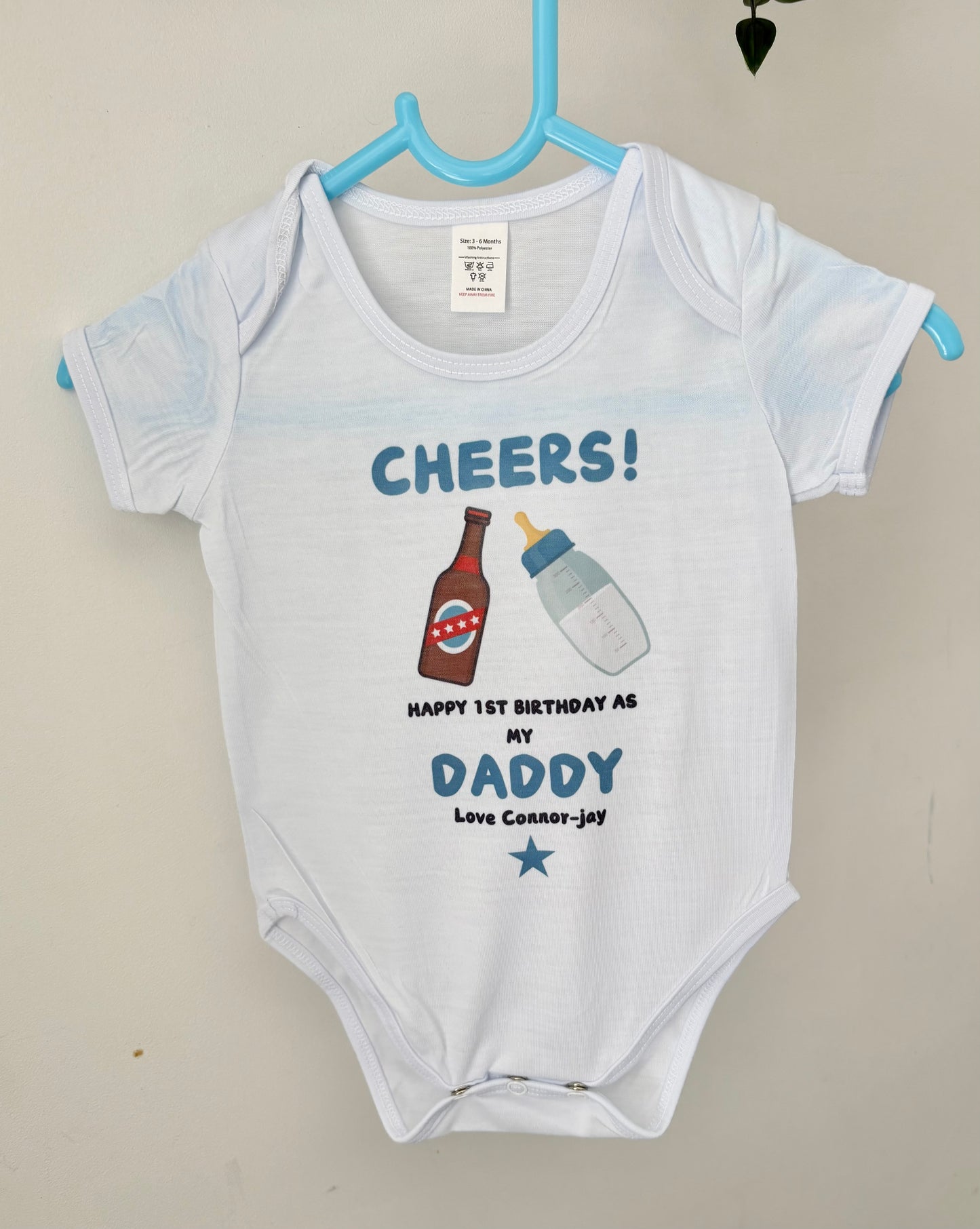 Happy Birthday Daddy Body Suit, Personalised 1st Birthday As My Daddy Bodysuit, Dad Birthday, Baby Vest, Baby Gift, Cute Baby Clothes