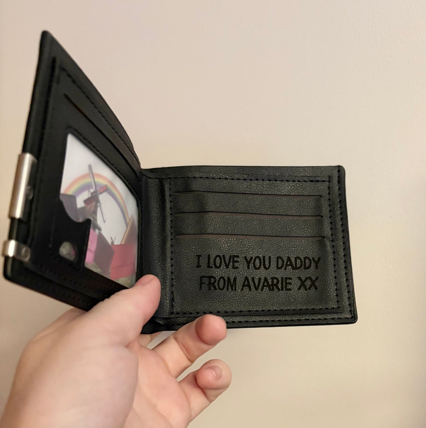Personalised Engraved Wallet, Personalised Leather Wallet for Men, Dad, Grandad, For Him, Custom Name Wallet, Father's Day Gift