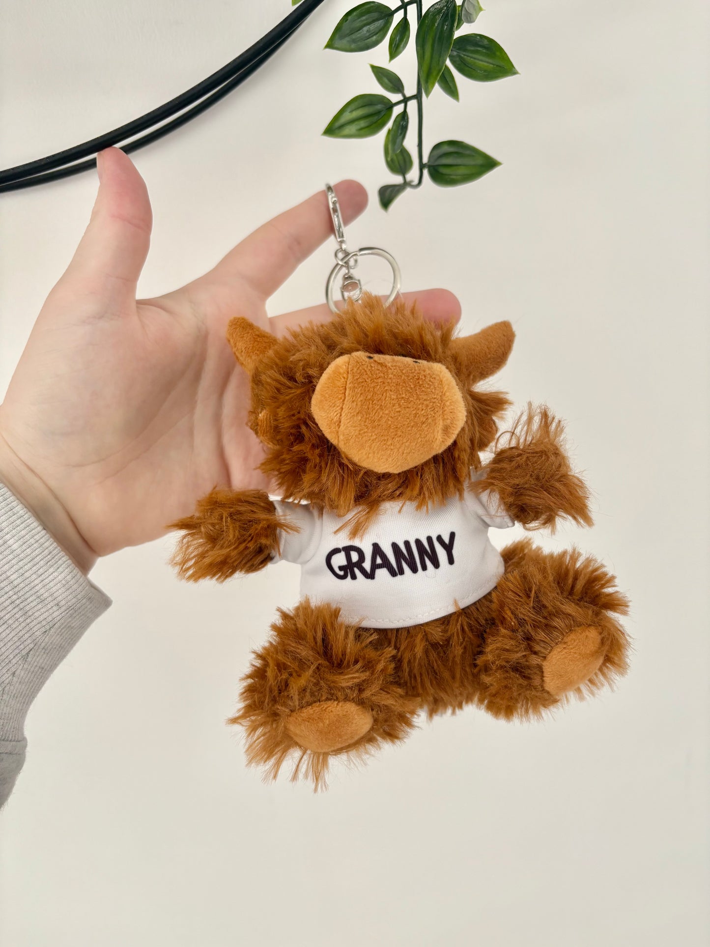 Custom Highland Cow Keyring, Keyring Gift, Cow Gift, Highland Cow Present, Custom Text Keyring, Personalised, Gift For Her, Birthday Gift
