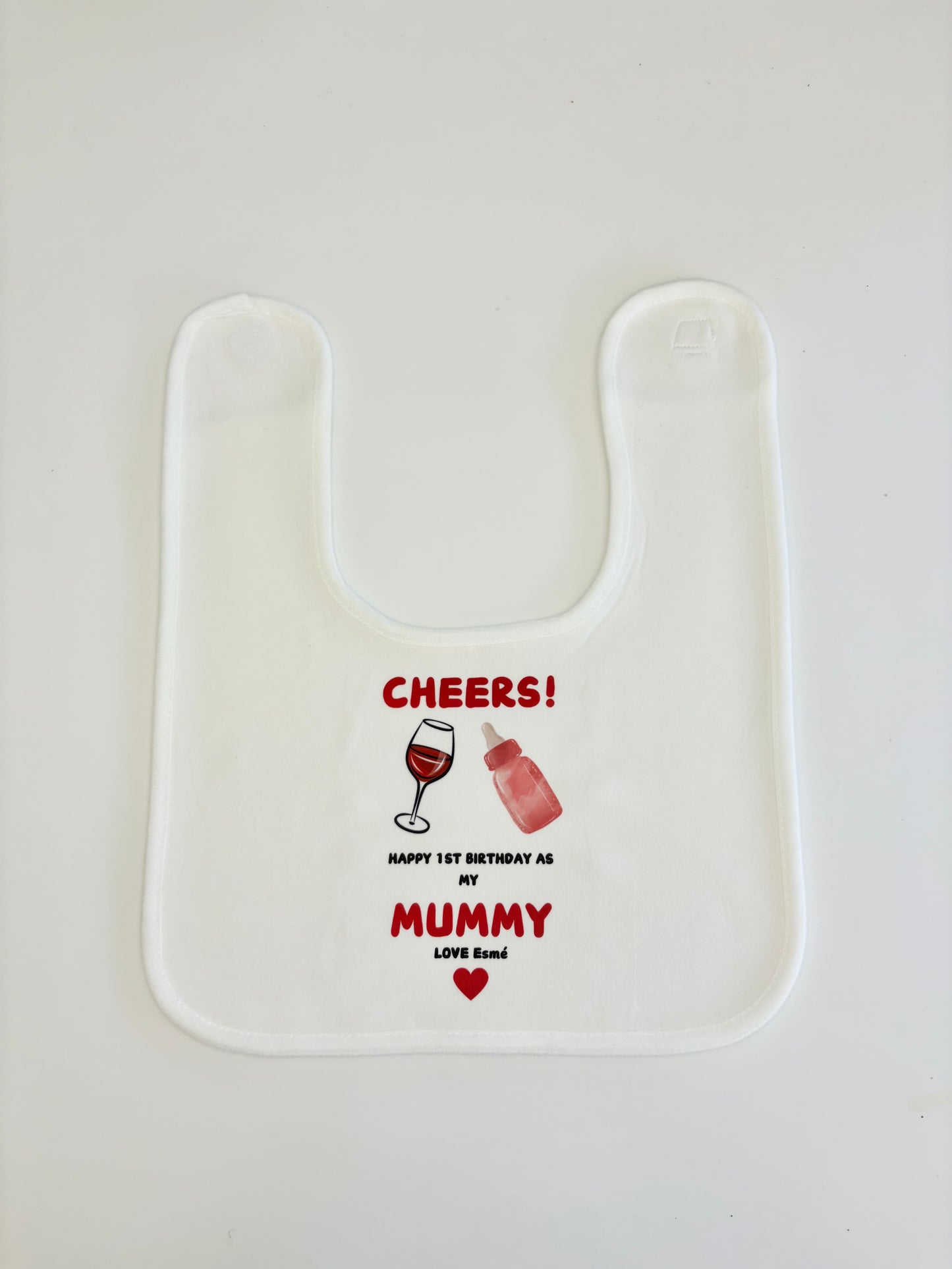 Happy Birthday Mummy Bib, Personalised 1st Birthday As My Mummy Bib, Mum Birthday, Baby Bib, Baby Gift, Cute Baby Bib