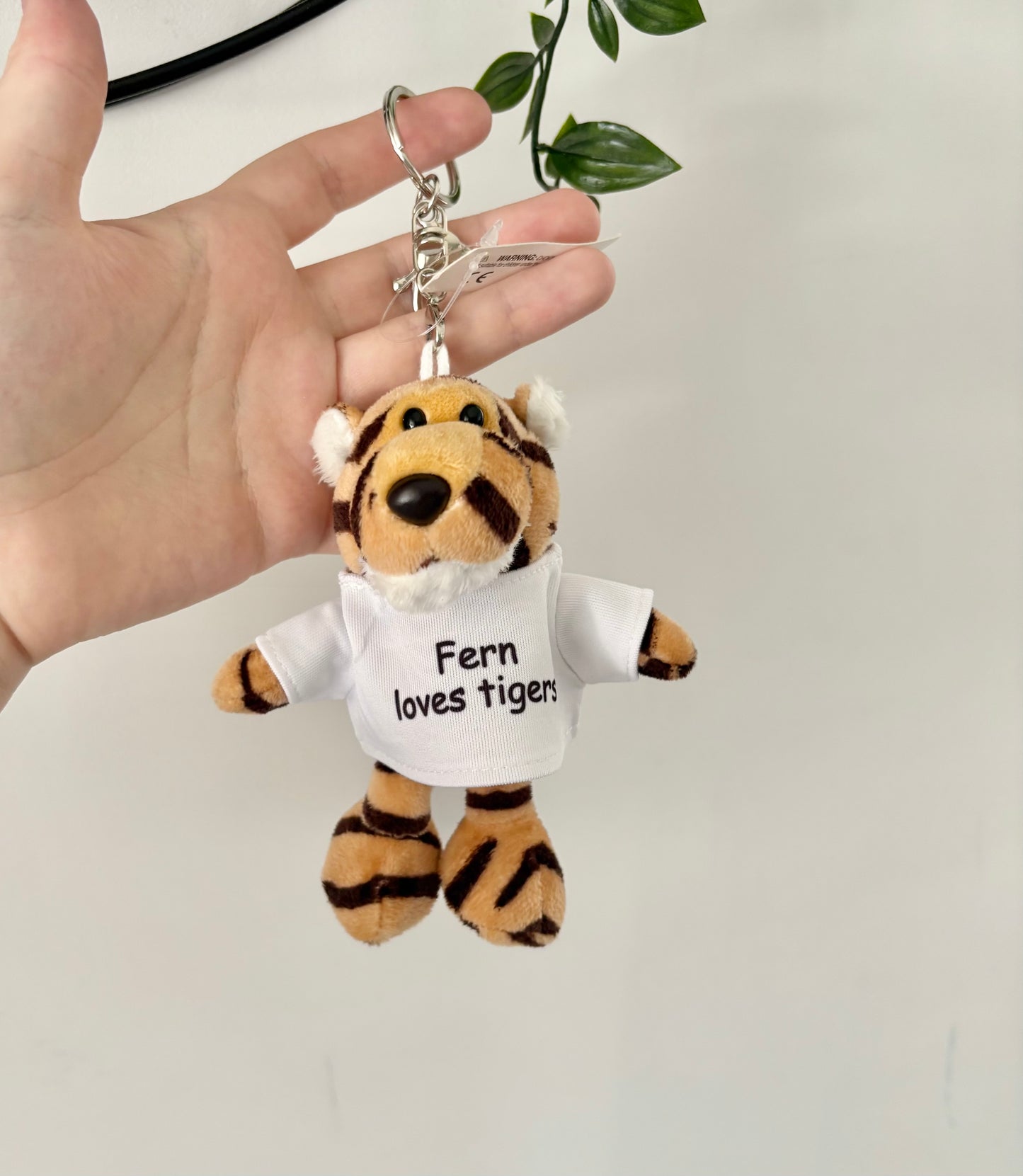 Custom Tiger Keyring, Keyring Gift, Tiger Gift, Tiger Present, Custom Text Keyring, Personalised Tiger Keyring, Gift For Her