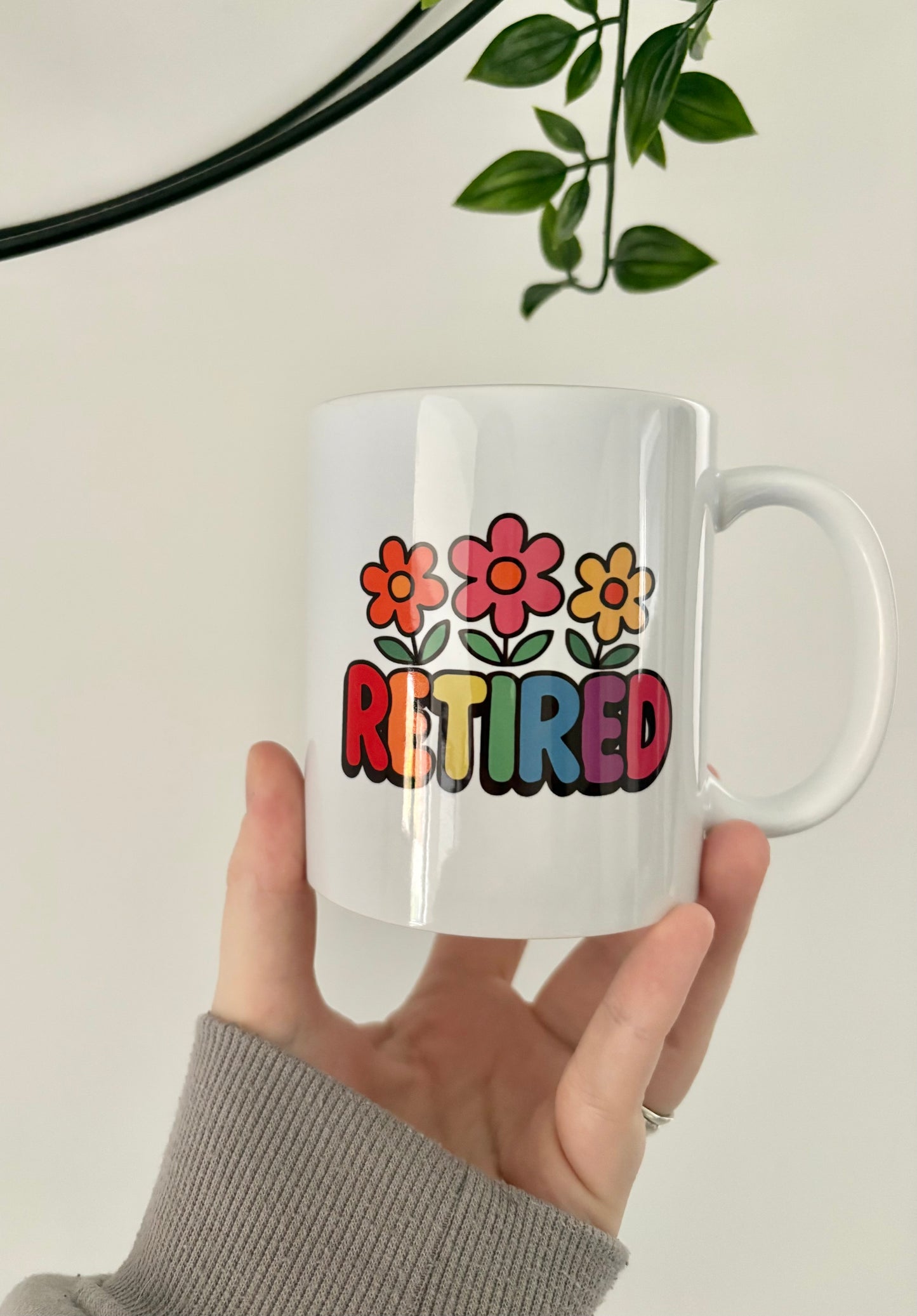Retired Mug with Flowers, Floral Retirement Gift Mug, Cute Retired Coffee Cup, Gift for Retired Women, Relax and Retire Mug, New Retiree Cup