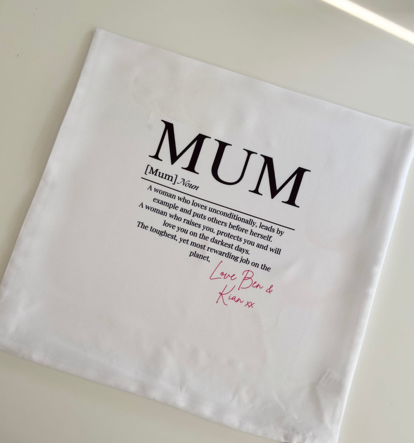 Mum Noun Cushion COVER, Mum From Daughter, Mum Gift, Mum Present, For Mum, Mum Birthday, Mothers Day, Mum Cushion, For Mummy