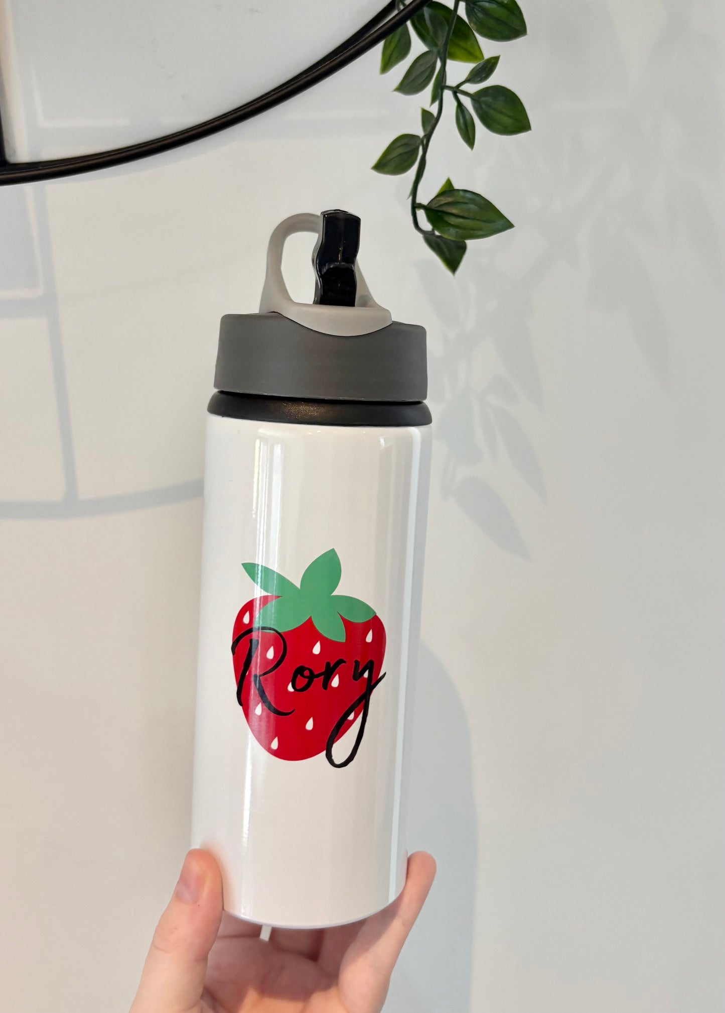 Custom Water Bottle, Strawberry Style Bottle, Wording On Bottle, School Bottle, Printed Name, Personalised Bottle, Fruit, Strawberries