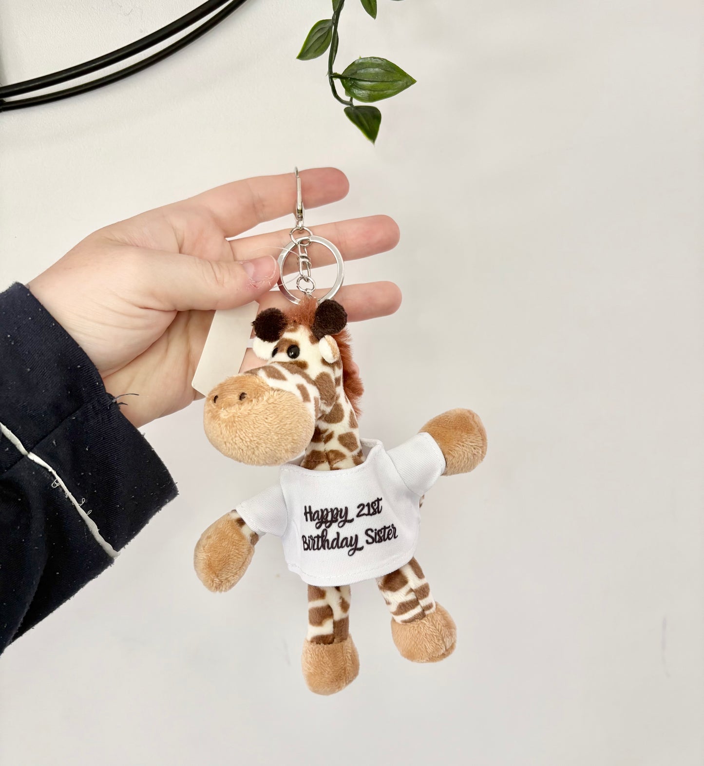 Custom Giraffe Keyring, Keyring Gift, Giraffe Gift, Giraffe Present, Custom Text Keyring, Personalised Giraffe Keyring, Gift For Her