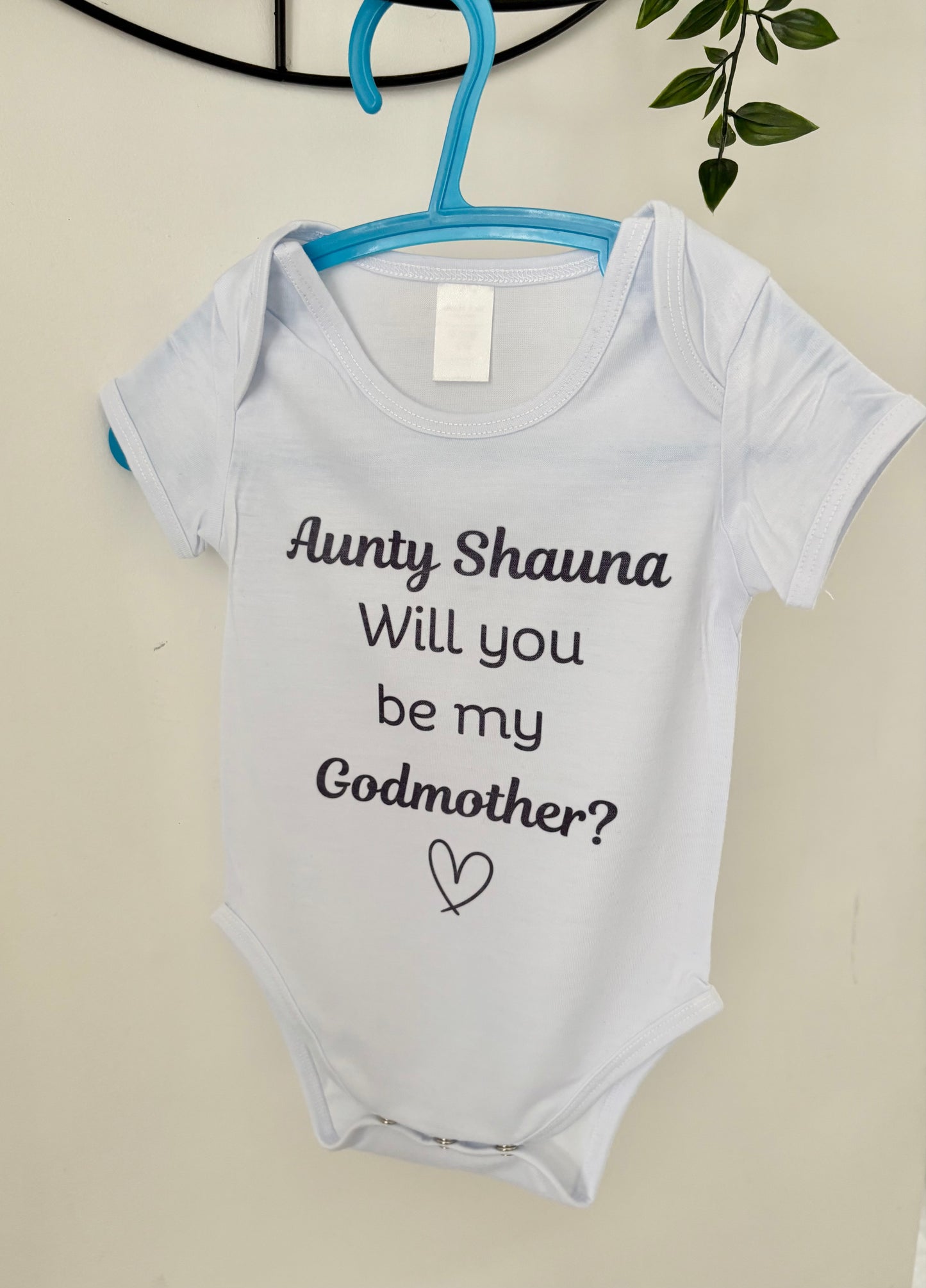 Personalised Baby Grow, Will You Be My Godmother, Custom Name Baby Vest, Godparent Proposal UK, Baby Gift, Christening Outfit