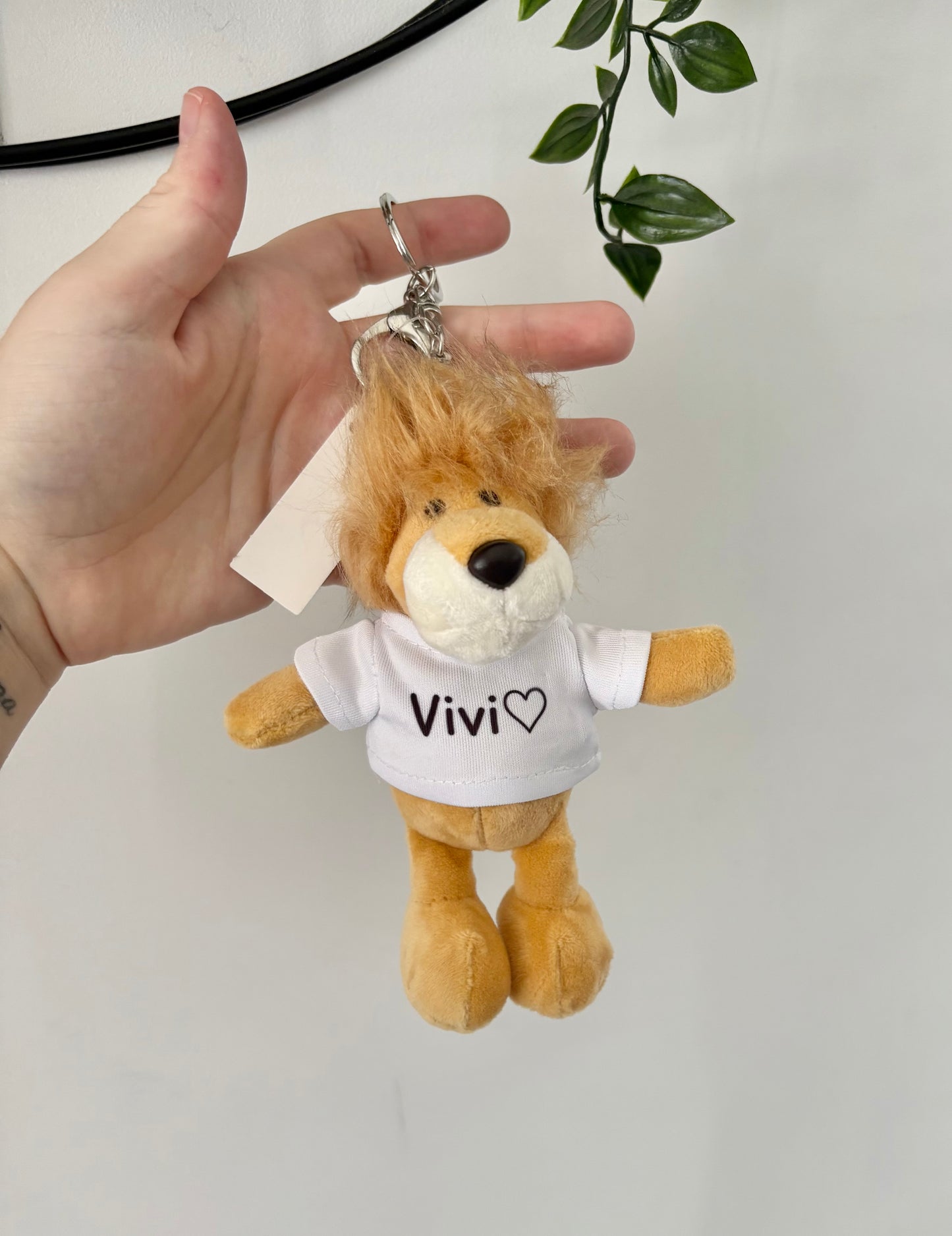 Custom Lion Keyring, Keyring Gift, Lion Gift, Lion Present, Custom Text Keyring, Personalised Lion Keyring, Gift For Her