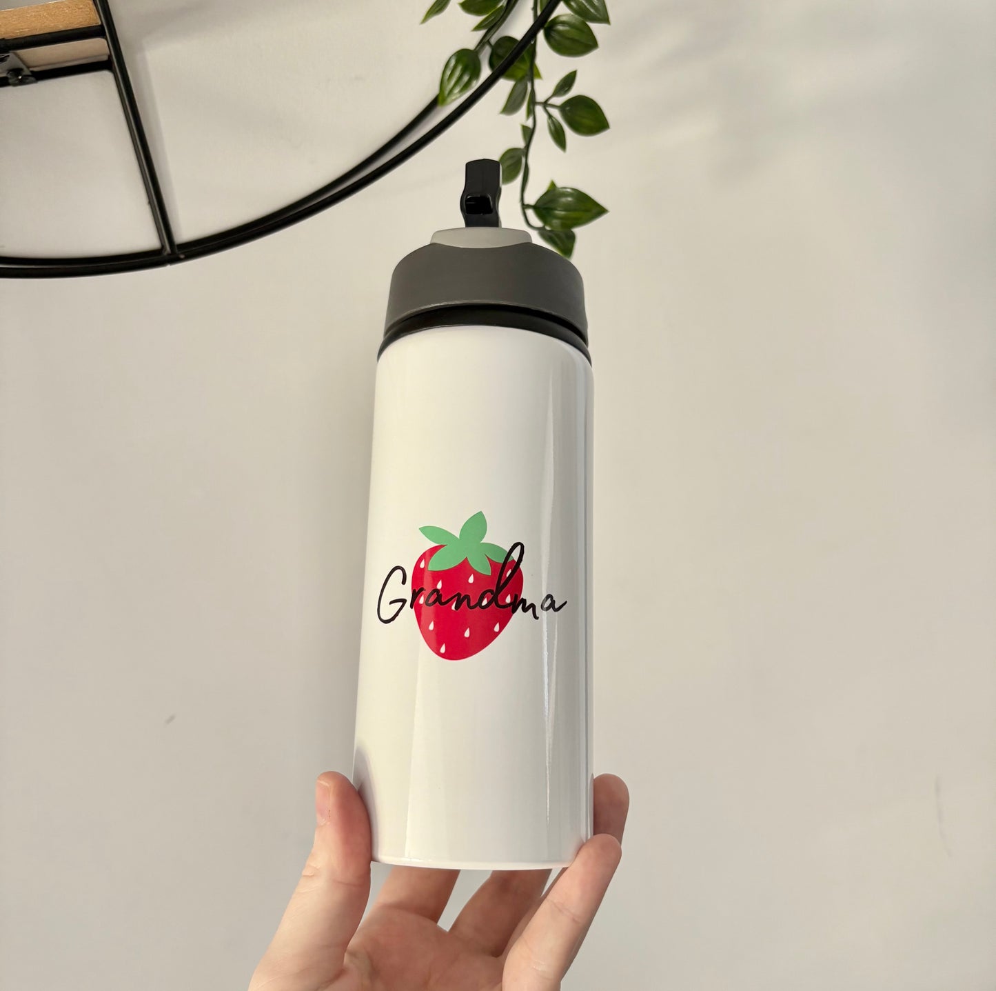 Custom Water Bottle, Strawberry Style Bottle, Wording On Bottle, School Bottle, Printed Name, Personalised Bottle, Fruit, Strawberries