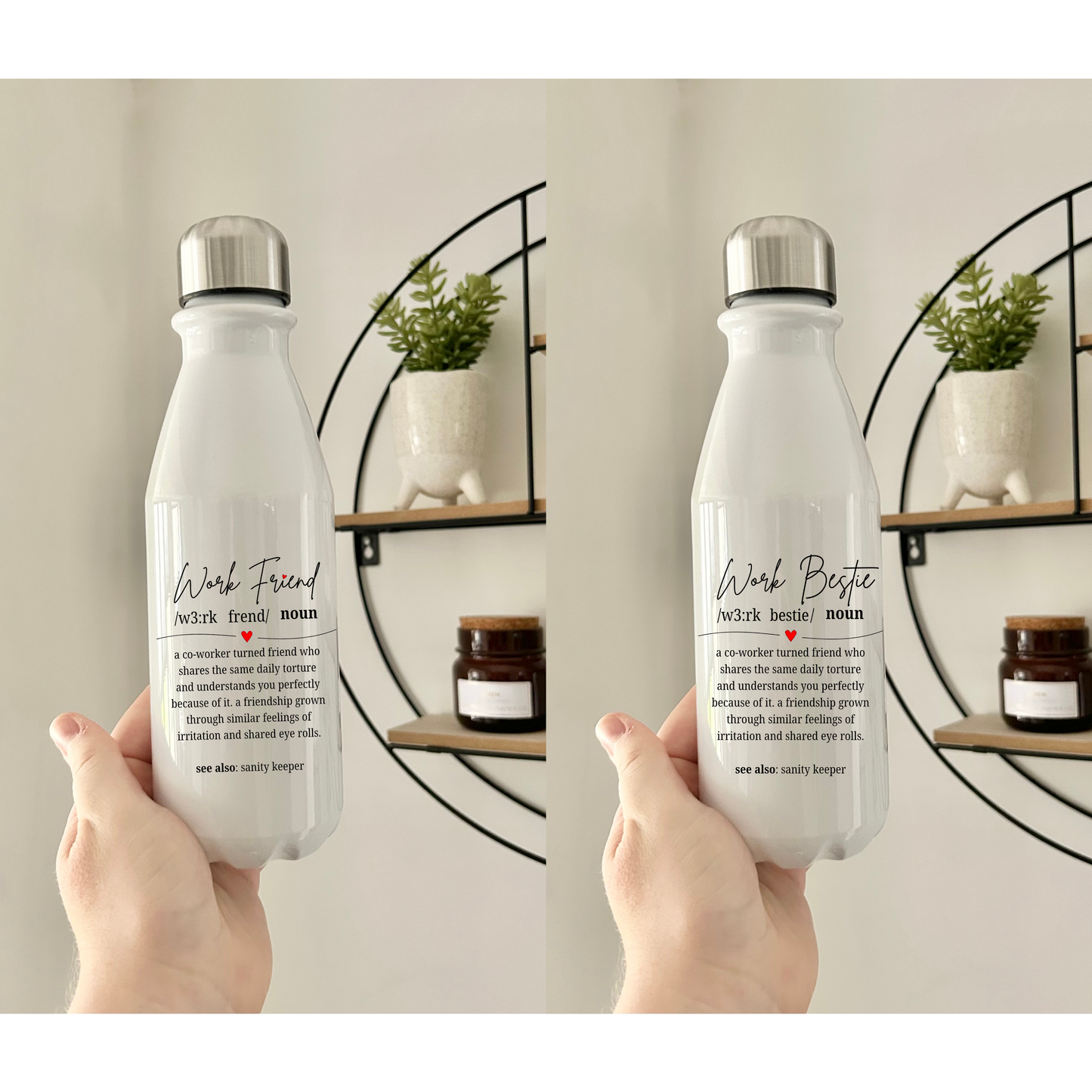 Work Friend Water Bottle, Colleague Style Bottle, Work Bottle, Work Bestie, Work Friend Gift, Worker, Gift For Her, Job Friend, Job Bestie