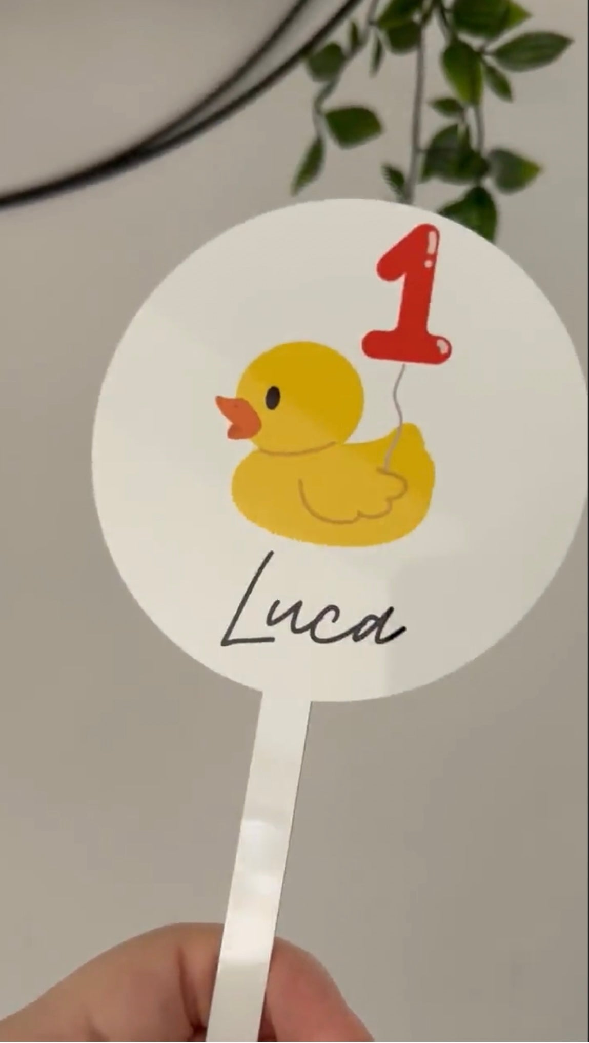 Tortenaufsatz, Ente, Name und Alter, personalisierter Tortenaufsatz, Geburtstagstorte, Partytorte, Tortenaufsatz, Geburtstagsdeko, Geburtstagsschild, Tortenaufsatz
