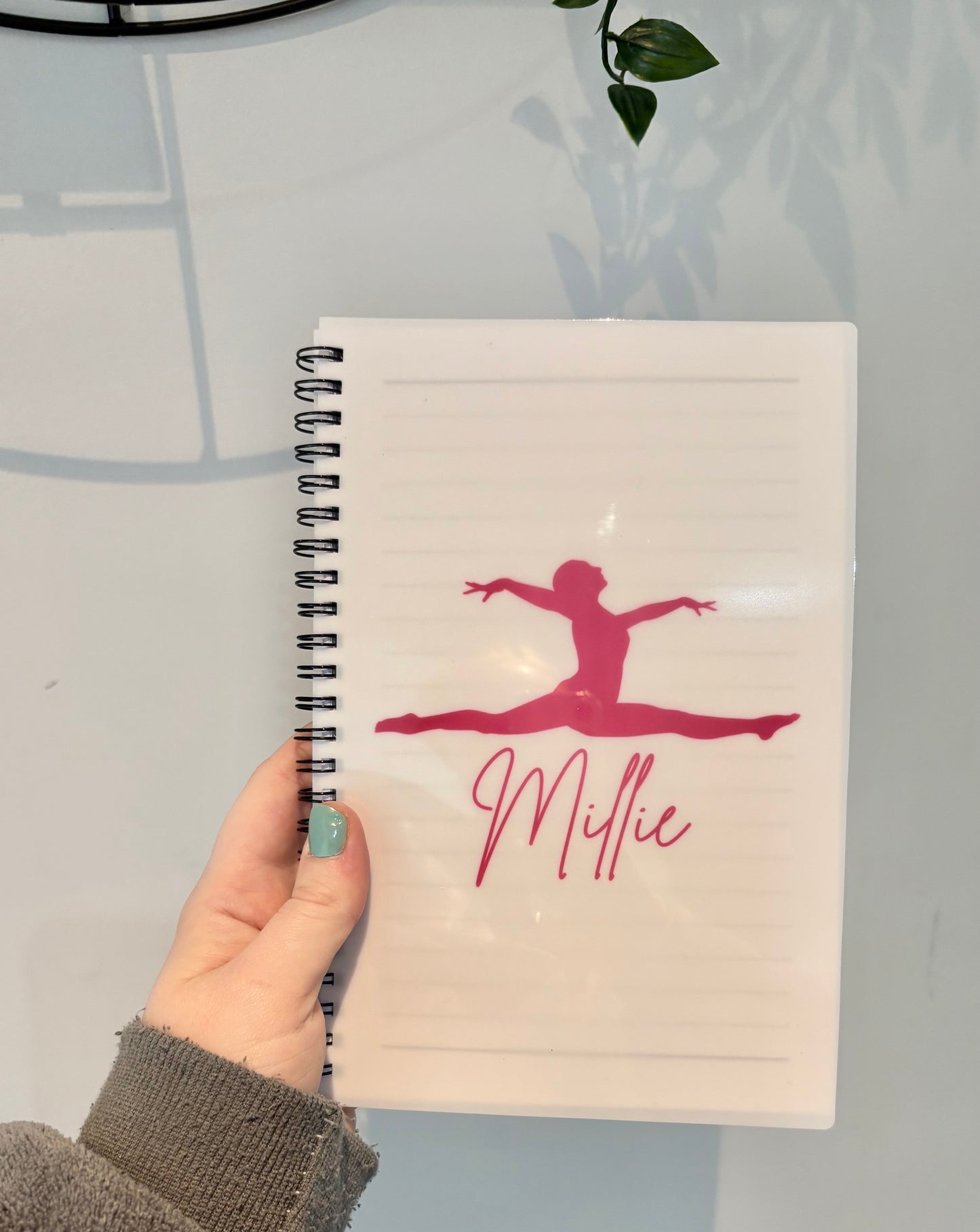 Personalised Gymnastics Notebook, Dance, Pink, Sports A5 Size, Girls Gift, Girls Present, Stationary, Gymnastics, Pretty, Notepad