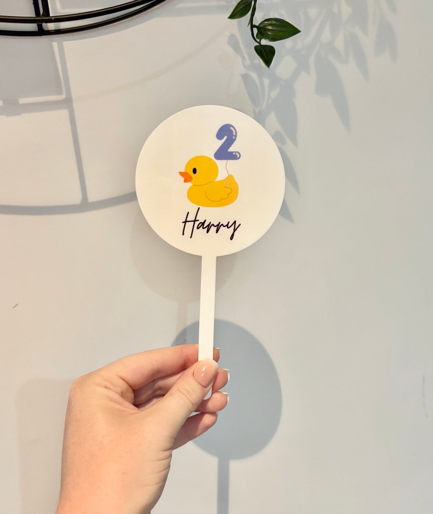 Tortenaufsatz, Ente, Name und Alter, personalisierter Tortenaufsatz, Geburtstagstorte, Partytorte, Tortenaufsatz, Geburtstagsdeko, Geburtstagsschild, Tortenaufsatz