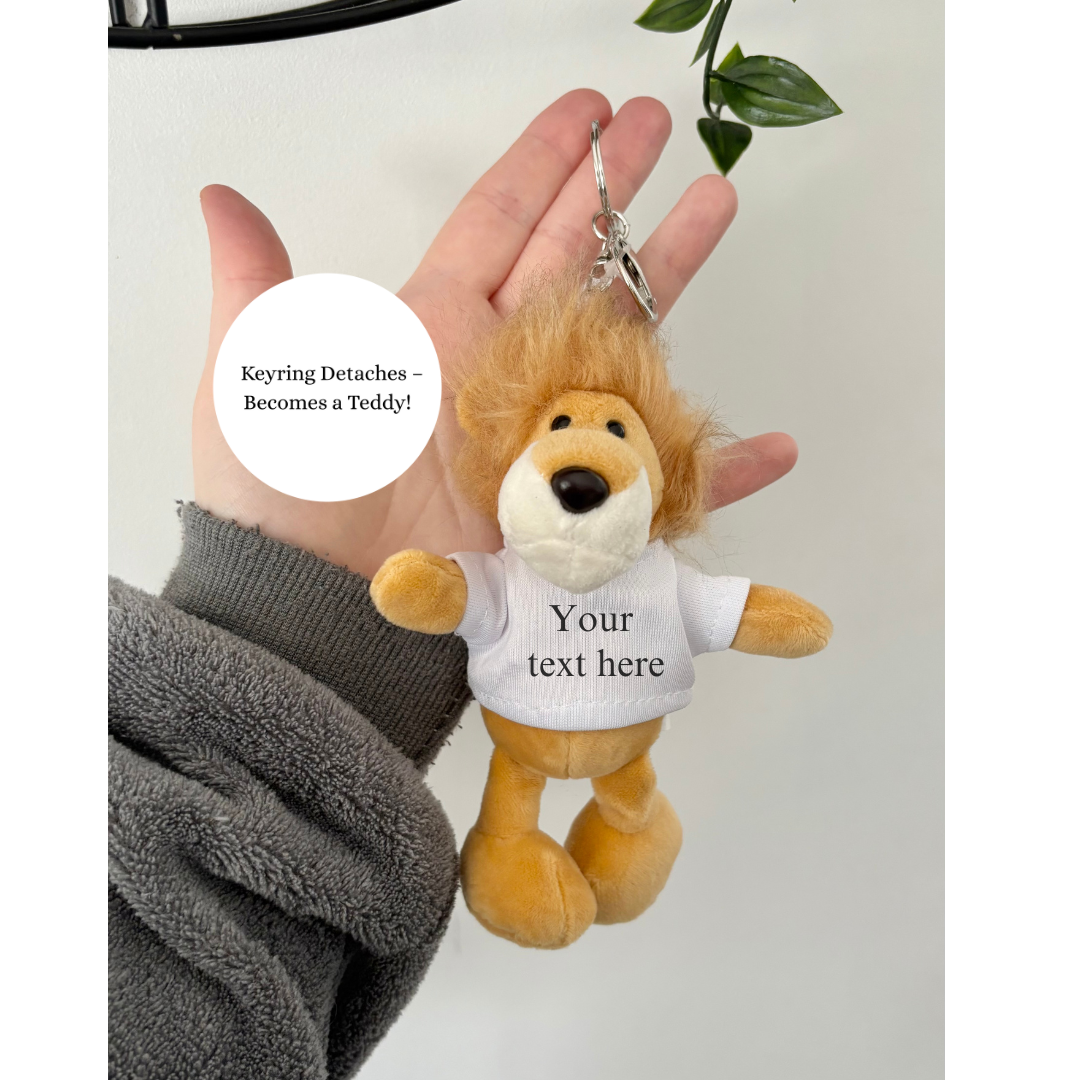 Custom Lion Keyring, Keyring Gift, Lion Gift, Lion Present, Custom Text Keyring, Personalised Lion Keyring, Gift For Her
