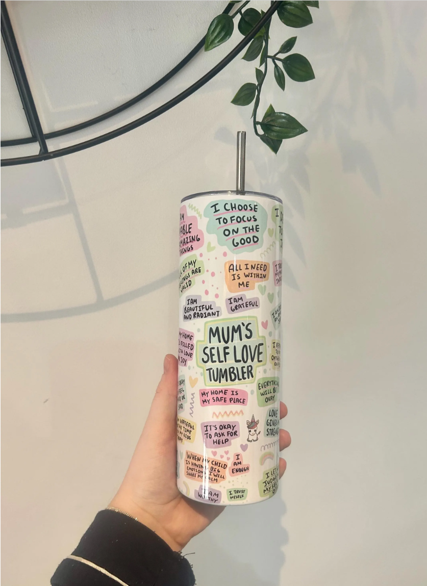 Mum's Self Love Tumbler, Mother's Day Gift, Affirmations Gift, Wellbeing Gift, Self Love Bottle, Gift for Mum, Mum Gift, Drink Bottle