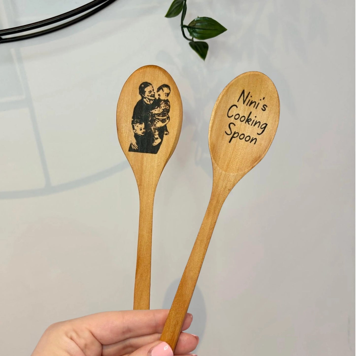 Personalised Wooden Spoon with Custom Wording & Photo, Engraved Gift for Birthday, Christmas, Housewarming, Mother's Day, Funny Cooking Gift