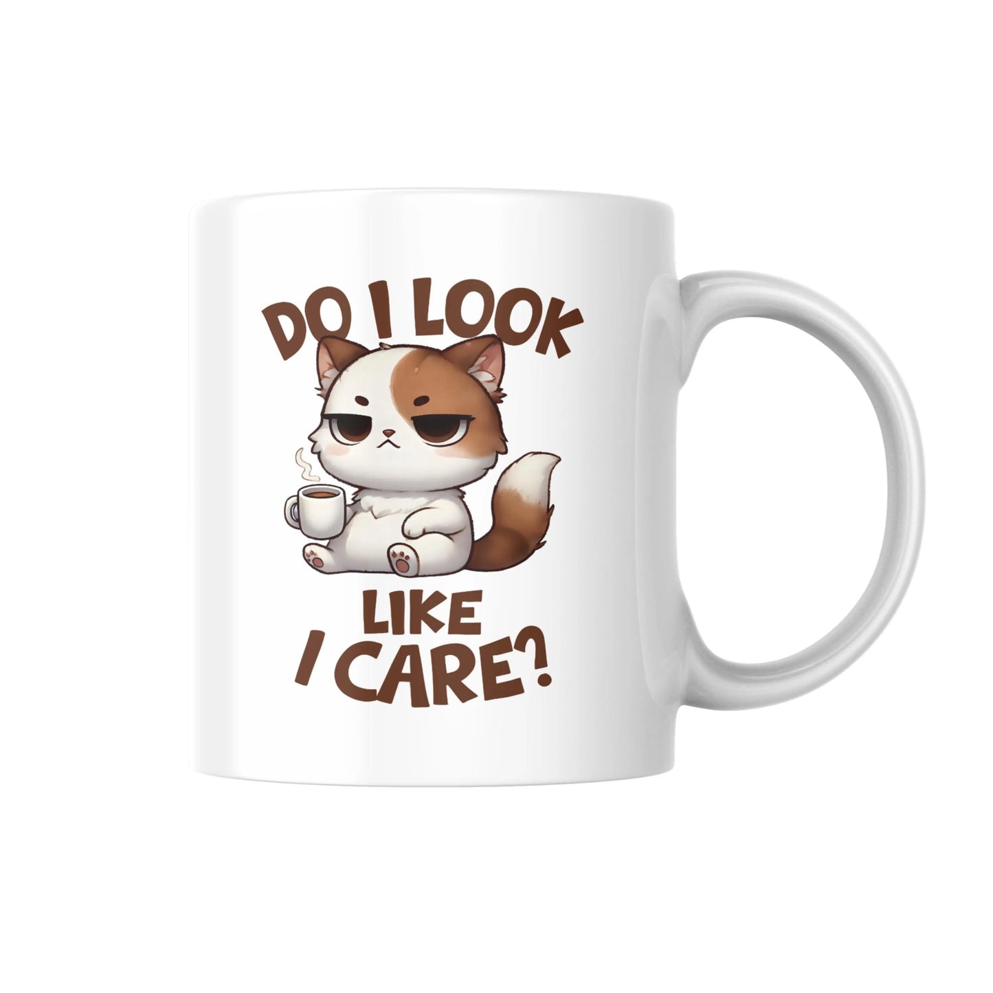 Do I Look Like I Care Cat Mug, Funny Cat Coffee Cup, Sassy Cat Lover Gift, Humorous Work from Home Mug, Cute Cat Mug, Office Humor Gift