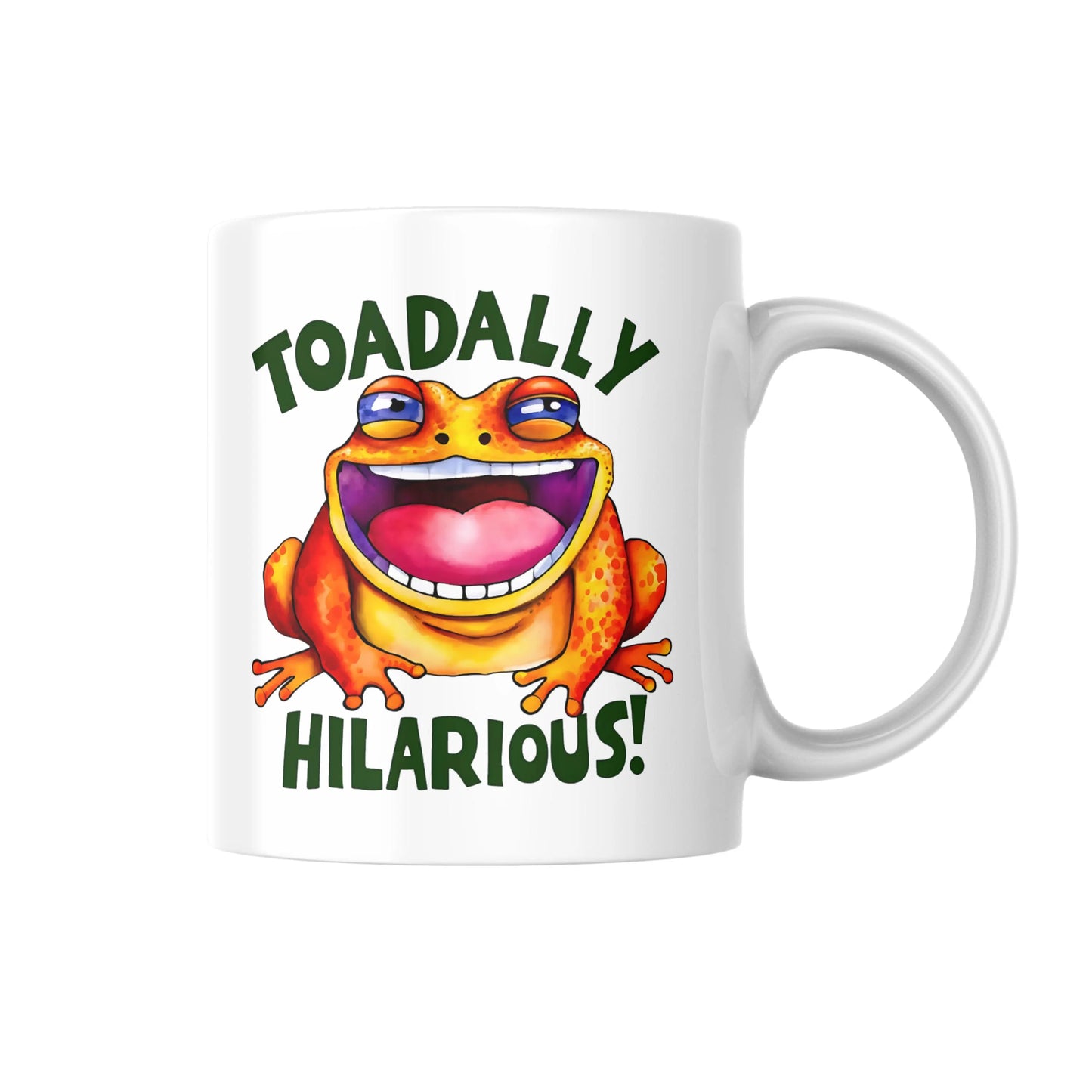 Toadally Hilarious Mug, Funny Toad Lover Gift, Cute Animal Coffee Cup, Humour Pun Mug for Her or Him, Novelty Amphibian Mug