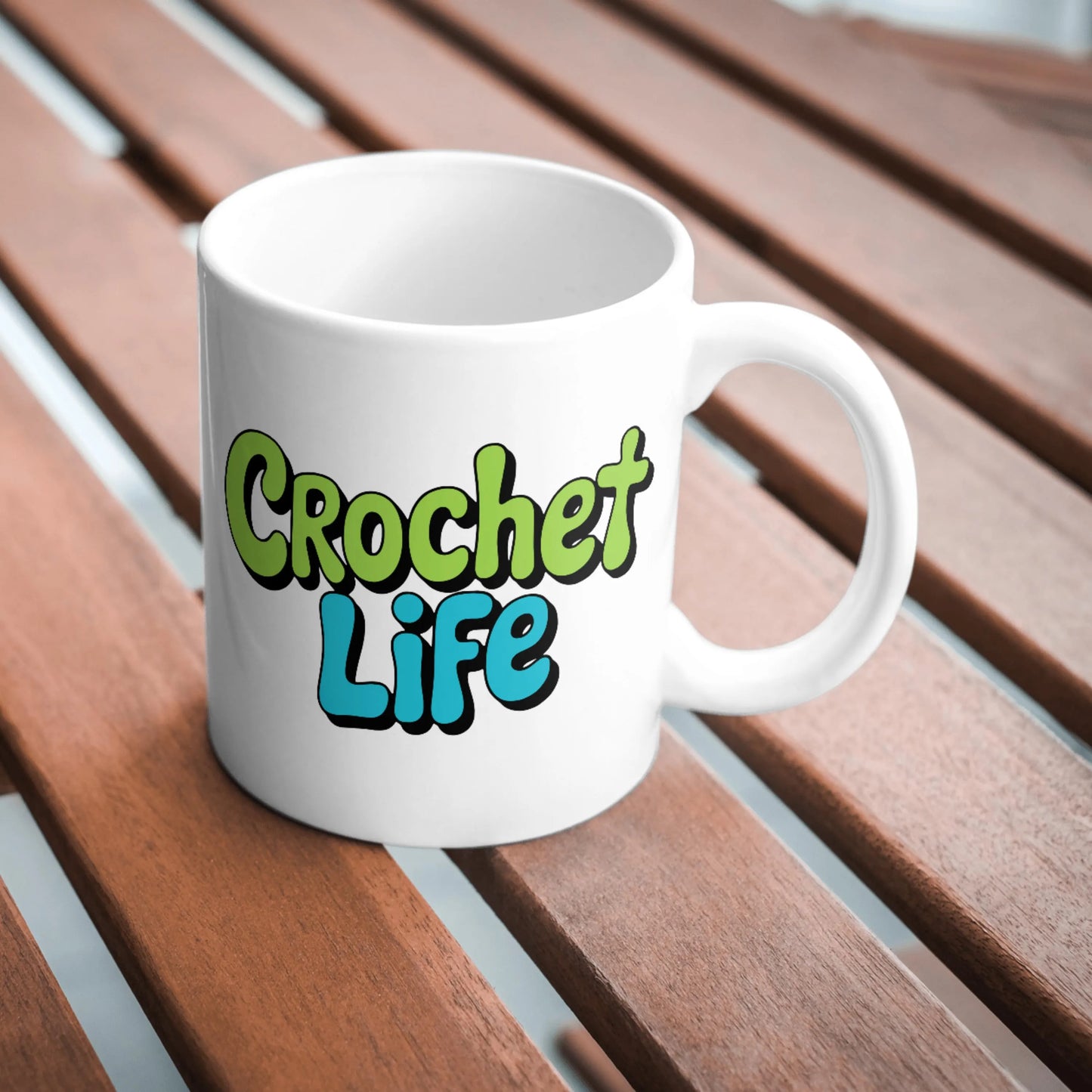 Crochet Life Mug, Funny Crochet Lover Gift, Yarn Addict Mug, Crafty Cup, Crochet Queen Mug, Gift for Mum, Handmade Style, Crochet Lover