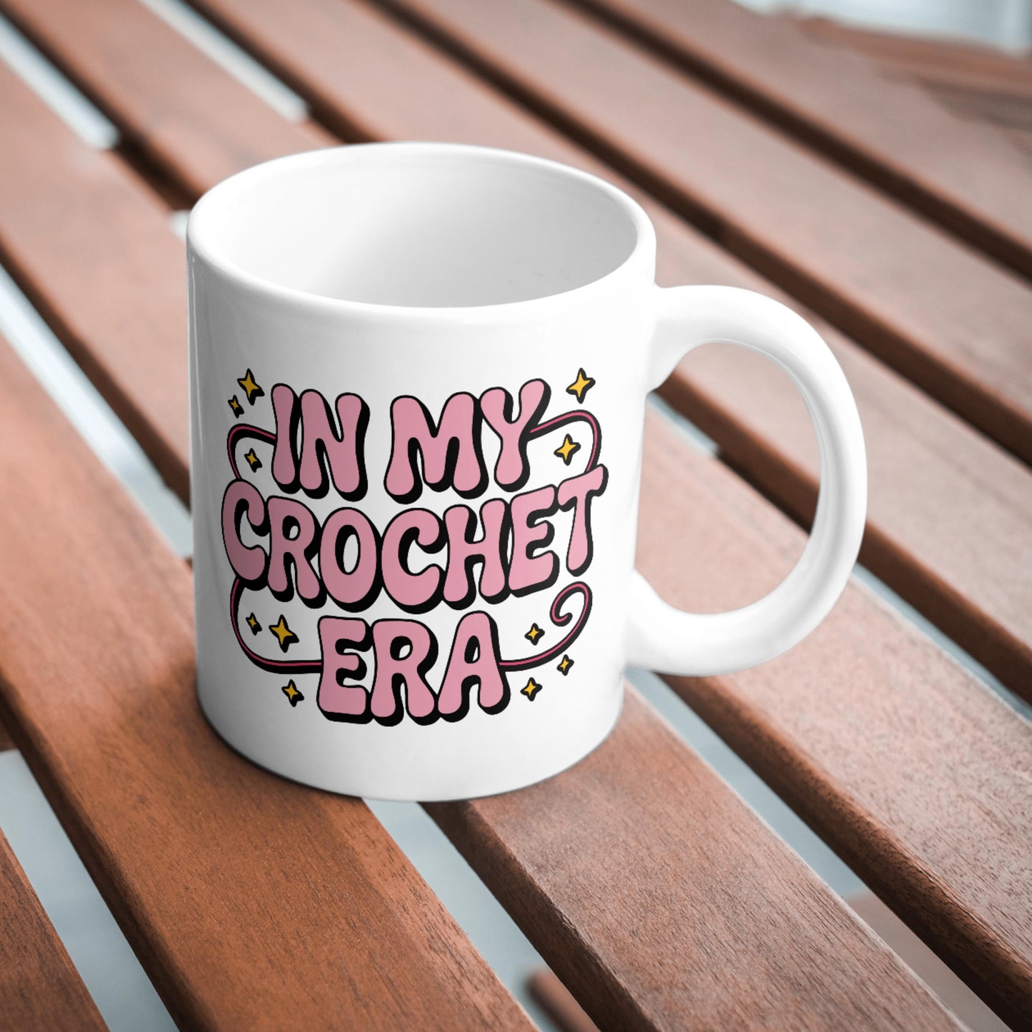 In My Crochet Era Mug, Girly Crochet Mug, Cute Crochet Gift for Her, Yarn Lover Cup, Aesthetic Craft Mug, Crocheter Gift, Soft Girl Humour