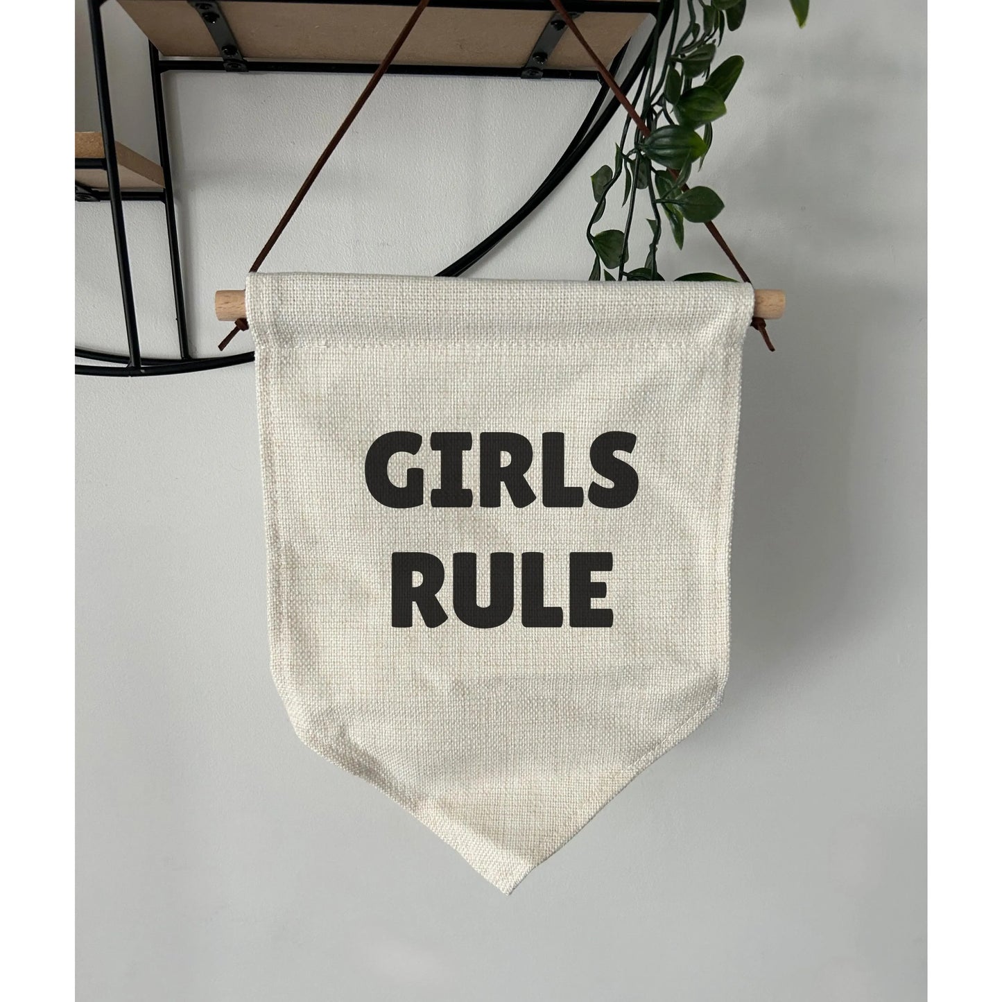 Girls Rule, Wall Hanging Pennant, Children’s Door, Wall Sign, Room Decor, Nursery, Playroom, Childs Room, Bedroom Sign, Girls