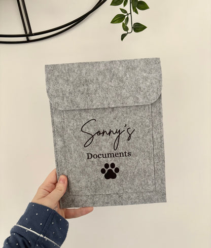 Personalised Pet Documents Folder, Custom Pet Name Folder, Paw Print Folder, Pet Records Organiser, Pet Paperwork Holder, Pet Lover Gift