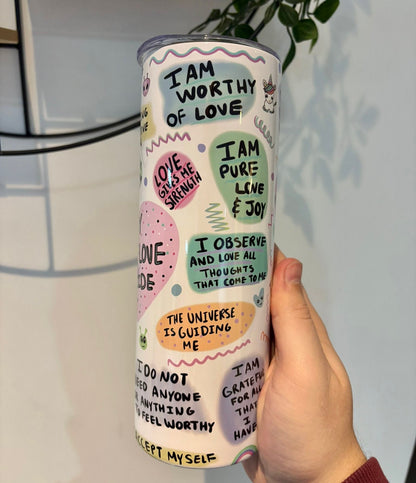 My Self Love Guide Tumbler, Gift To Self, Affirmations Tumbler, Wellbeing, Self Love Bottle, Mental Health,  Drink Bottle, Self Loving