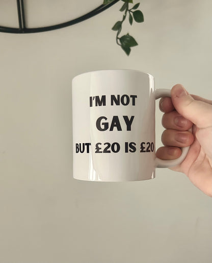 Gay Joke Mug, I'm Not Gay, Funny Gift, Birthday Gift, Drinkware, For Her, Present, Funny Present, Mug Present, Joke Present, Gay Gift