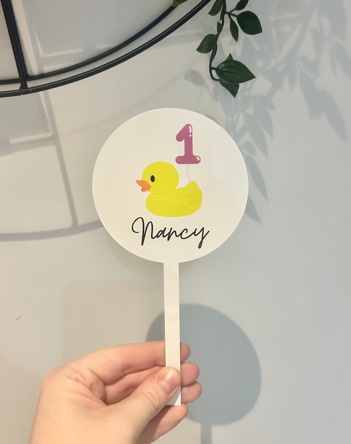 Custom Cake Topper, Duck, Name & Age, Personalised Cake Topper, Birthday Cake, Party Cake, Cake Top, Birthday Decor, Birthday Sign, Cake Top