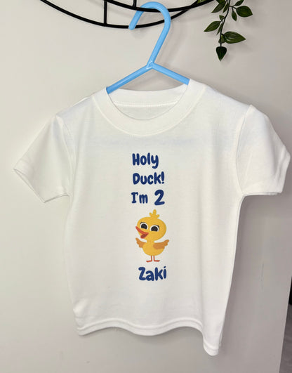 Personalisiertes Bluey Kinder T-Shirt, Baby Body Weste, Geburtstagsalter, Geburtstag Top, Geburtstag Body, Individuelles T-Shirt, Bluey und Bingo