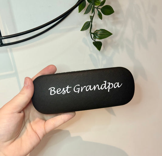 Personalised Glasses Case, Black Case, Gift For Him, Daddy, Grandad, Glasses Holder, Present For Him, Sunglasses Case, Glasses