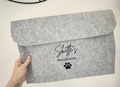 Personalised Pet Documents Folder, Custom Pet Name Folder, Paw Print Folder, Pet Records Organiser, Pet Paperwork Holder, Pet Lover Gift