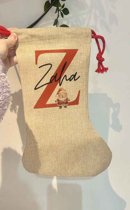 Custom Christmas Stocking, Personalised Stocking, Santa Stocking, Christmas Tree, Children's Christmas Stocking