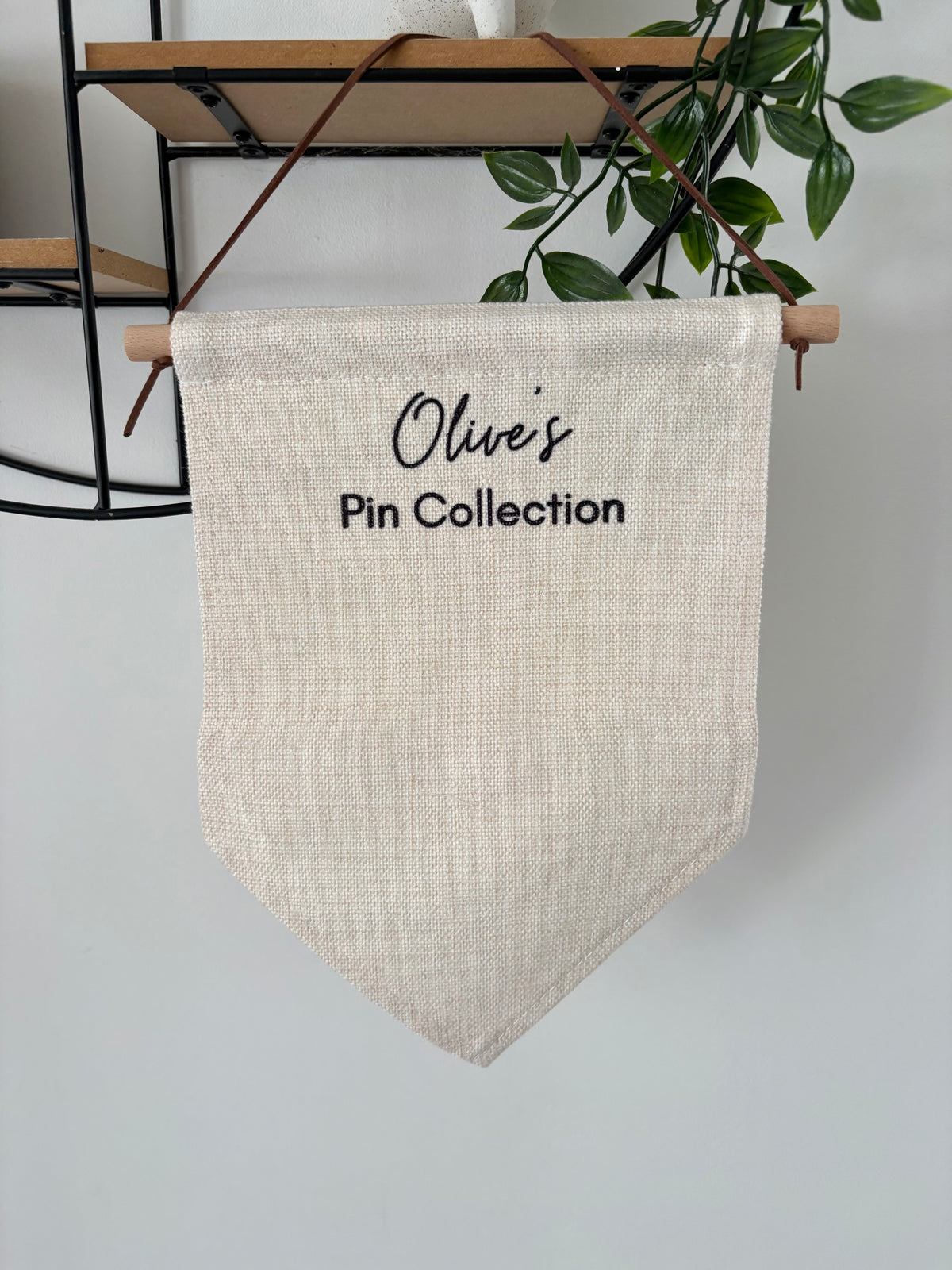 Personalised Badge Holder Pennant, Custom Name Hanging Banner Badges, Kids Room Display, Award Organizer