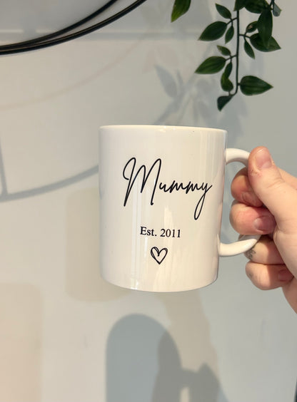 Personalised Mummy Mug, Custom Year, Mothers Day, Birthday, Christmas, Gift, Present, New Mum, Gift For Mummy, Present For Mummy, Mummy Mug