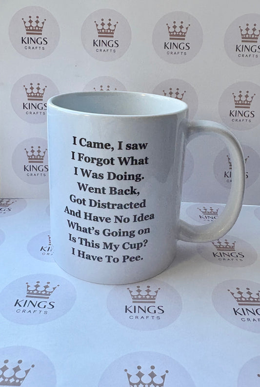 Funny Letter Pattern Ceramic Mug,, Funny Gift, Birthday Gift, Drinkware, For Her, Present, Funny Present, Mug Present, Joke, Forgetful