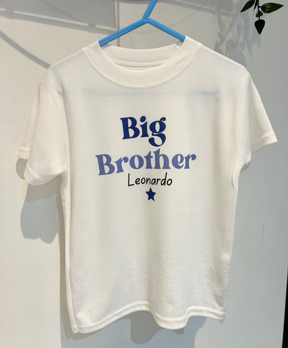 Personalised Big Brother T-Shirt, Little Brother T-Shirt, Baby Bodysuit Vest, Children's T-Shirt, Bodysuit, Brothers, Siblings, New Brother