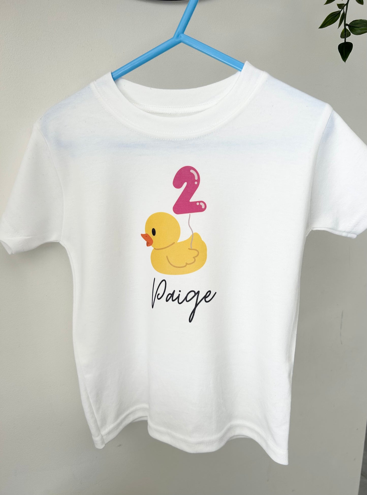 Personalised Birthday Duck Children's T-Shirt, Baby Bodysuit Vest, Birthday Balloon, Duck Style, Birthday Outfit, Duck Love, Birthday Top