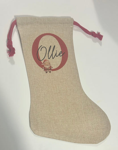 Custom Christmas Stocking, Personalised Stocking, Santa Stocking, Christmas Tree, Children's Christmas Stocking