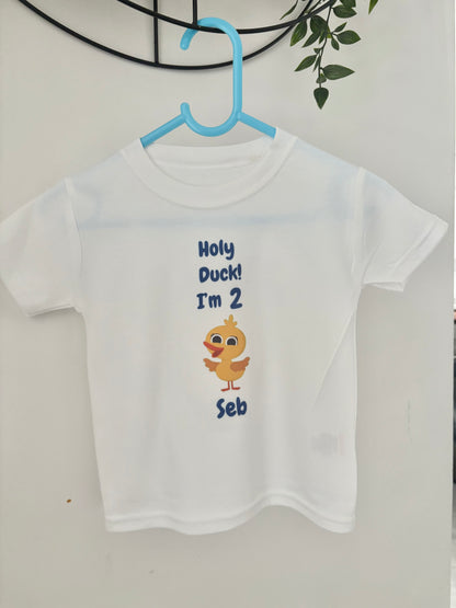 Personalisiertes Bluey Kinder T-Shirt, Baby Body Weste, Geburtstagsalter, Geburtstag Top, Geburtstag Body, Individuelles T-Shirt, Bluey und Bingo
