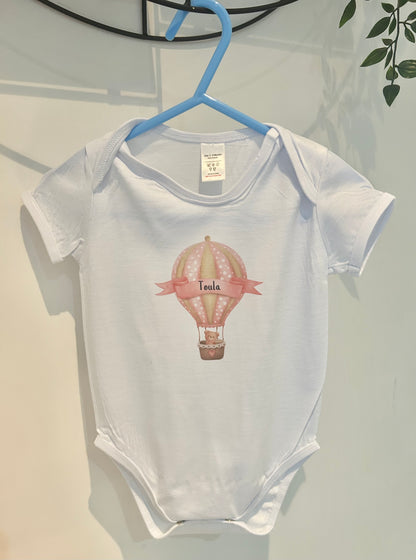 Hot Air Balloon T-shirt, Baby Bodysuit, Children's, Baby Bodysuit Vest, Gift For Child, Toddler Present, Gift, Present, Cute Clothes