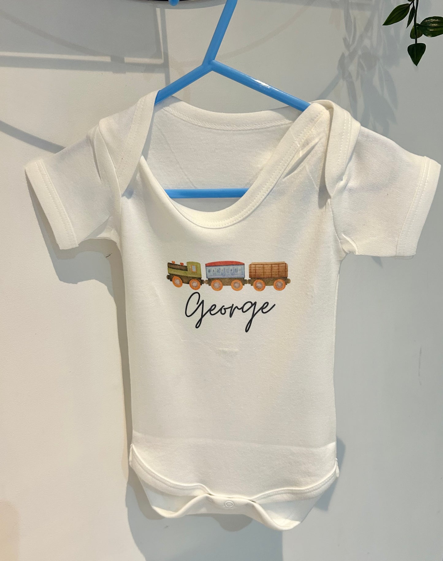 Personalised Custom Train Children's Top, Baby Bodysuit, Name & Train, Train T-Shirt, Train Bodysuit, Train Loving, Train Style