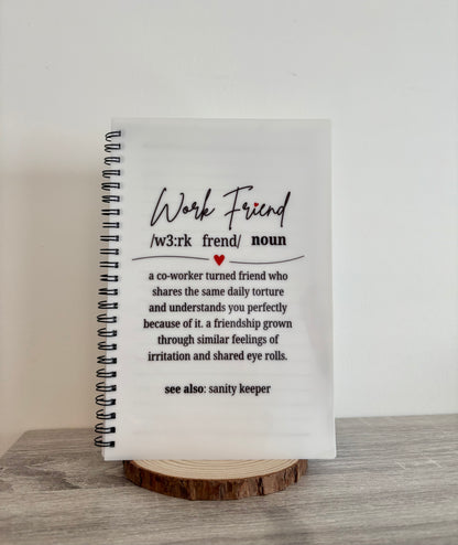 Notizbuch für Kollegen, Größe A5, Arbeitsfreund, Geschenk für Kollegen, Geschenk für die beste Arbeitskollegin, Briefpapier, Notizbuch, Notizen, Arbeitsnotizbuch