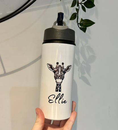 Custom Giraffe Bottle, Giraffe Style Bottle, Wording On Bottle, School Bottle, Printed Name, Personalised Bottle, Bottle Flip, Giraffe Gift