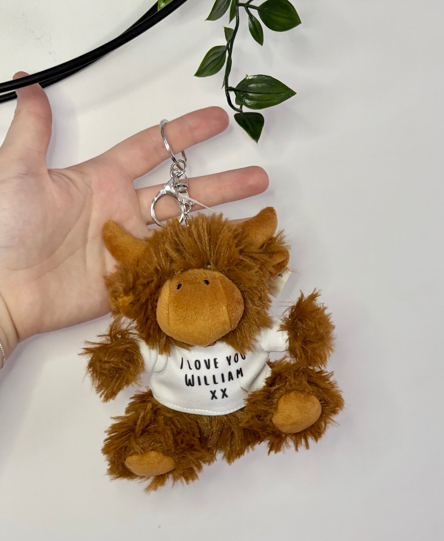 Custom Highland Cow Keyring, Keyring Gift, Cow Gift, Highland Cow Present, Custom Text Keyring, Personalised, Gift For Her, Birthday Gift