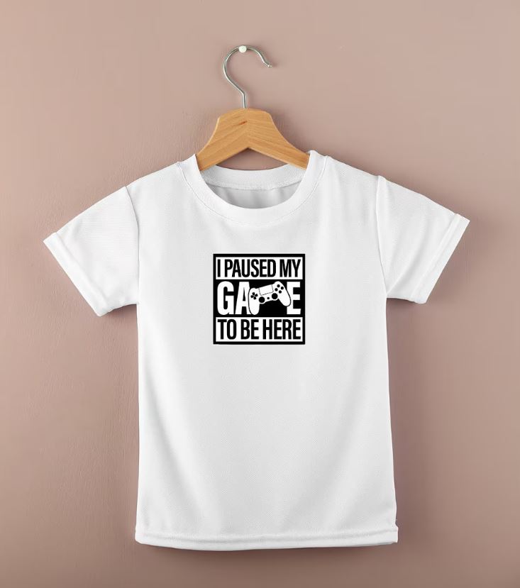 Gamer Children's T-Shirt, Paused My Game To Be Here, Boys Top, Gamer Top, Gamer, Kids Gaming, Playstation, Xbox, Playing Games