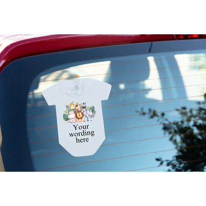Personalisiertes Autoschild, Baby an Bord, Kinder an Bord, Kinderautoschild, personalisiertes Autoschild, Autofensterschild mit individueller Aufschrift, Tiere